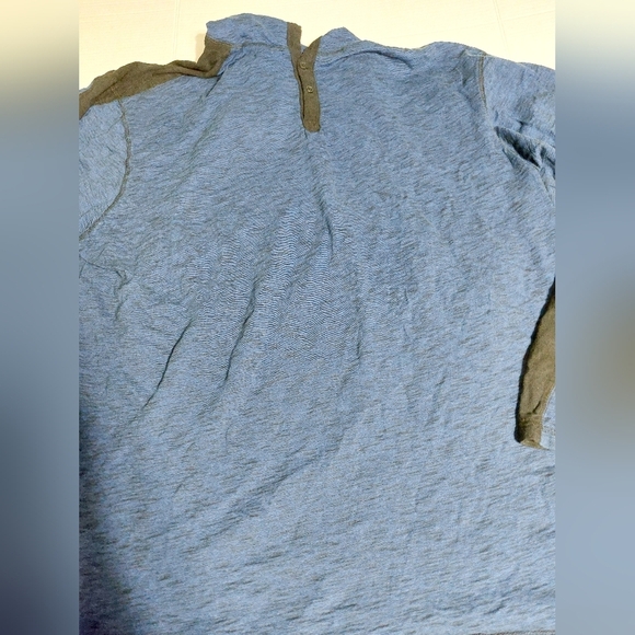 ⭐️3/$15 Modern Culture 4X Long Sleeve 100% Cotton Blue and Black Hooded Shirt - Picture 3 of 10